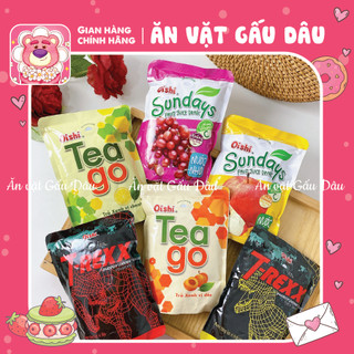   COMBO 5 TÚI  Nước oishi Tea Go Sunday T-Rex vị chanh đào táo nho vải  gói 180ml  kèm ống hút 