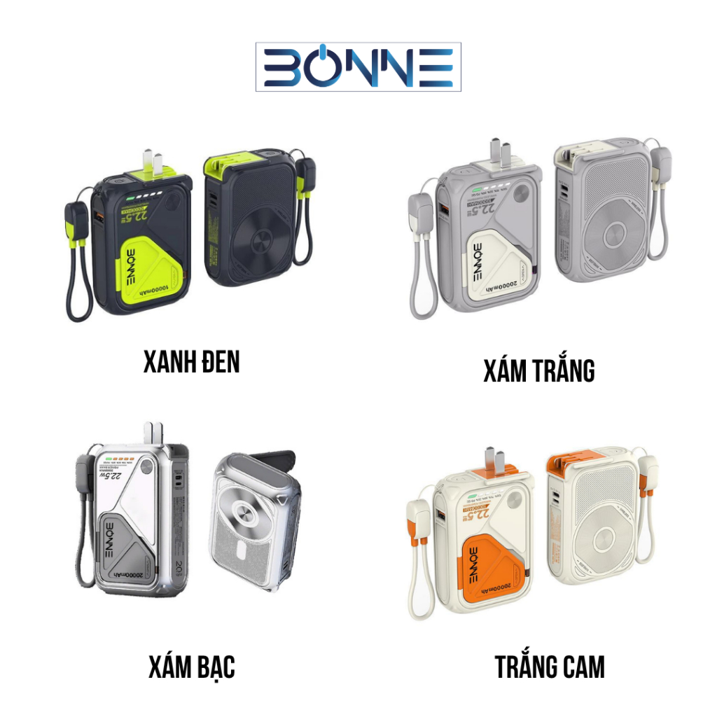 [Hỏa Tốc ] Sạc Dự Phòng Kiêm Củ Sạc Nhanh BP08 Chính Hãng BONNE tích hợp sạc không dây 10.000/20.000mAh | BigBuy360 - bigbuy360.vn