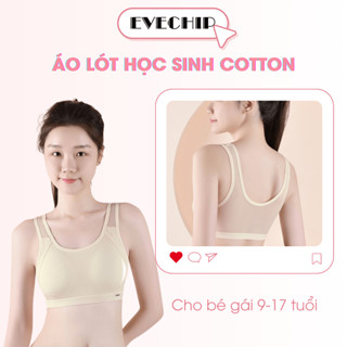 Áo lá học sinh cấp 2 có lưới thoát khí, Áo bra nữ cotton mút mỏng may liền tiện lợi EVECHIP A611