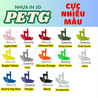  Nhựa in 3D PETG. Giá rẻ khá dễ in cơ tính cao không bị mục hay ải như PLA hiệu suất cao 