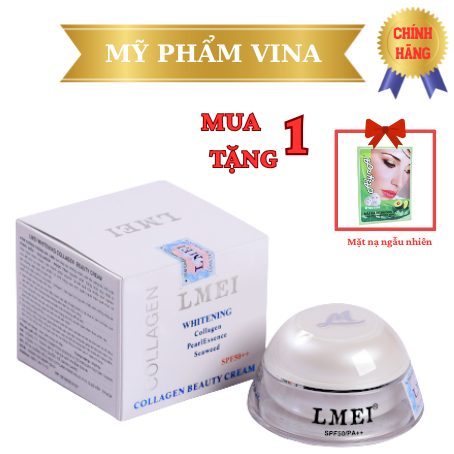  KEM DƯỠNG TRẮNG DA LMEI TINH CHẤT RONG BIỂN COLLAGEN NGỌC TRAI 25GR + tặng mặt nạ 