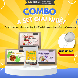 Combo Giải Nhiệt gồm 4 set (Panna cơ bản + Dưỡng nhan + Chè khúc bạch + Tàu hũ chân châu đường đen) + Rây bột