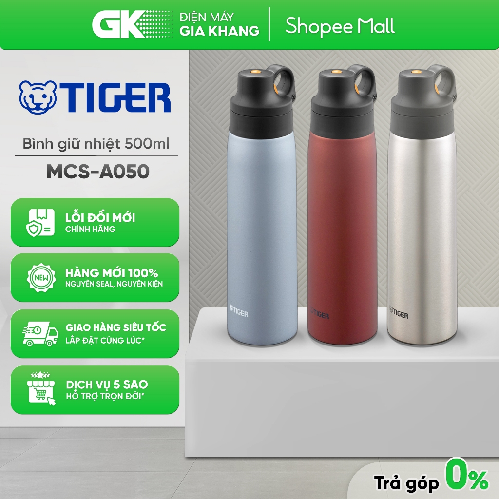 [K3] MCS-A050-XC / MCS-A050-RO / MCS-A050-AF - Bình Giữ Nhiệt 0.5L Tiger MCS-A050 -GIAO TOÀN QUỐC [T