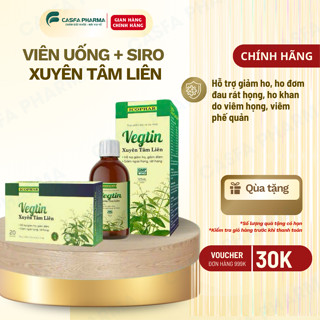 Viên uống Xuyên Tâm Liên VEGTIN - Hỗ trợ giảm ho, giảm ngứa họng, giảm đờm, viêm họng