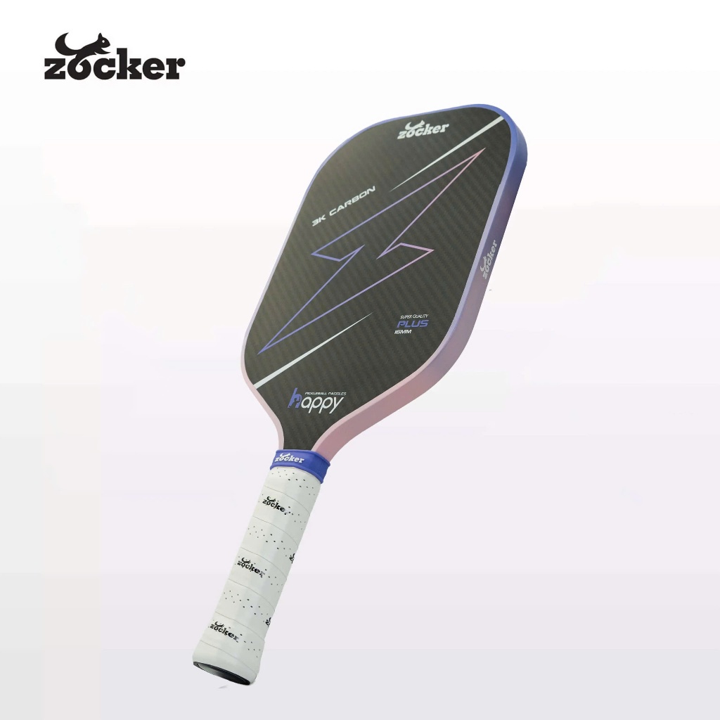 Vợt tập luyện thi đấu Pickleball Zocker Happy HP02 PLUS GEN 2 3K Carbon Fiber Chip NFC Ép nhiệt tốt