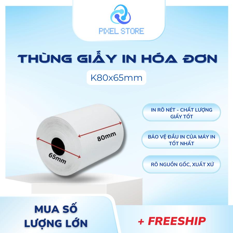 THÙNG GIẤY IN BILL K80x65mm - Chất lượng - Giá rẻ ( PIXEL STORE )