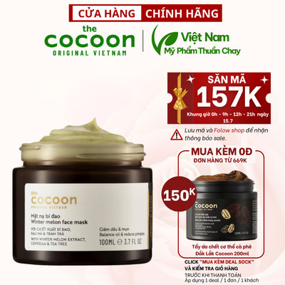 Mặt nạ bí đao cocoon 100ml giảm dầu, mụn thuần chay