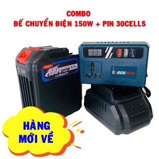  COMBO Đế Chuyển Nguồn Pin30cell Công Suất 150W Dung Lượng Lớn Dùng Dự Phòng Mất Điện Dã Ngoại... 