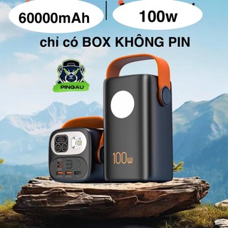  VỎ sạc dự phòng 60000mAh 100w dung lượng lớn có đèn LED  LOA60  sạc laptop Macbook camera điện thoại 
