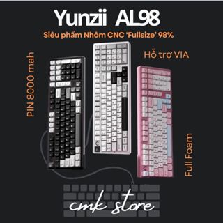 Bàn Phím Cơ Nhôm CNC - Fullsize Rút Gọn - YUNZII AL98 - Mạch xuôi - LED RGB - VIA - Pin 8000 mah - Lấn Sân Leobog Hi98