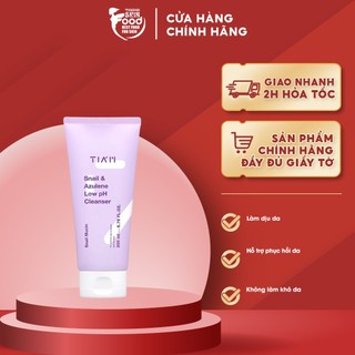  Sữa Rửa Mặt Tiam Ốc Sên Làm Dịu Hỗ Trợ Phục Hồi Da Snail & Azulene Low pH Cleanser 200ml 
