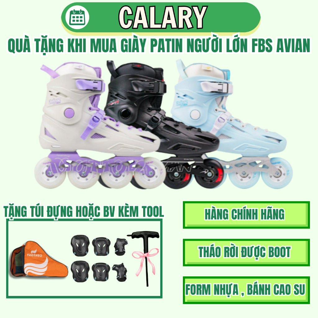 [Tặng Kèm Túi Hoặc BV] Giày Patin Người Lớn Centosy-Flying Eagle FBS AVIAN, Form Nhựa, Frame Hợp Kim