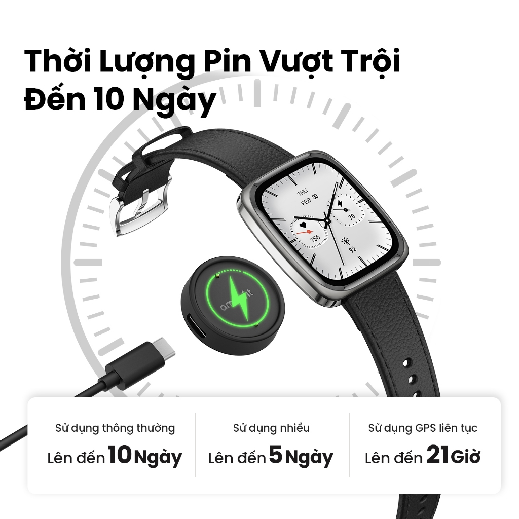 Đồng hồ thông minh Amazfit Active 2 Square | Premium Version | Mặt kính sapphire | 160+ Chế độ luyện tập | Bluetooth | BigBuy360 - bigbuy360.vn