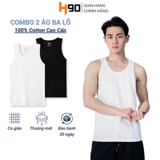 COMBO 2 Áo Ba Lỗ Trắng Nam H90 100% Cotton Co Giãn 4 Chiều Siêu Mềm, Thấm Hút Mồ Hôi BLT01