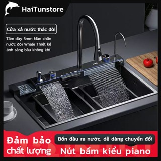 Chậu Rửa Chén 1 Hộc 5 phím Cao Cấp, Bồn Rửa Chất Liệu Inox 304 Phủ Nano Bền Đẹp Đa Chức Năng