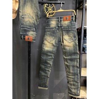 [THREE COLLECTION] Quần Jean Nam Dài Xanh RETRO Màu Xanh Phủ Đồng Túi Rã Đô J3656-JD668