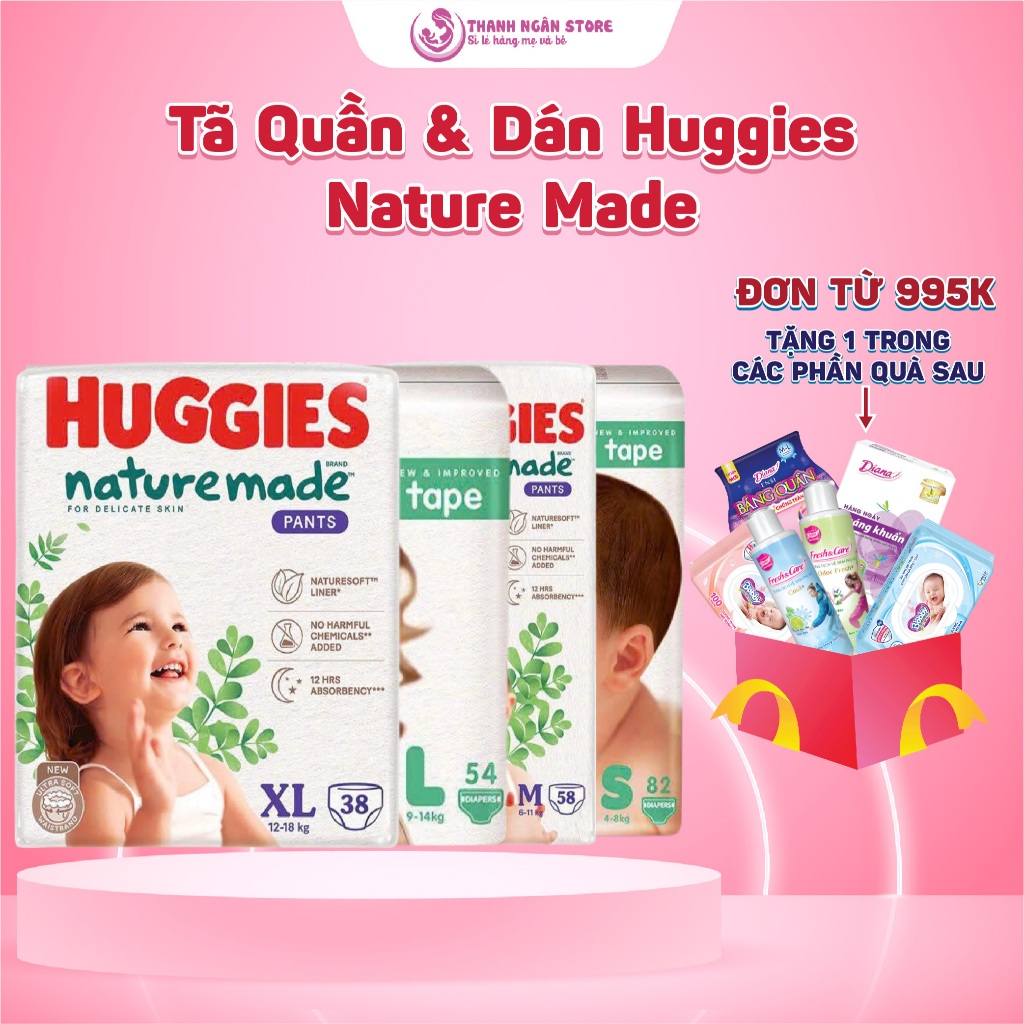 [SALE XẢ HÀNG] Tã Quần Huggies Nature made - Tã Huggies Trắng XXL24 - HUggies Đêm XXL26 - Thanh Ngân