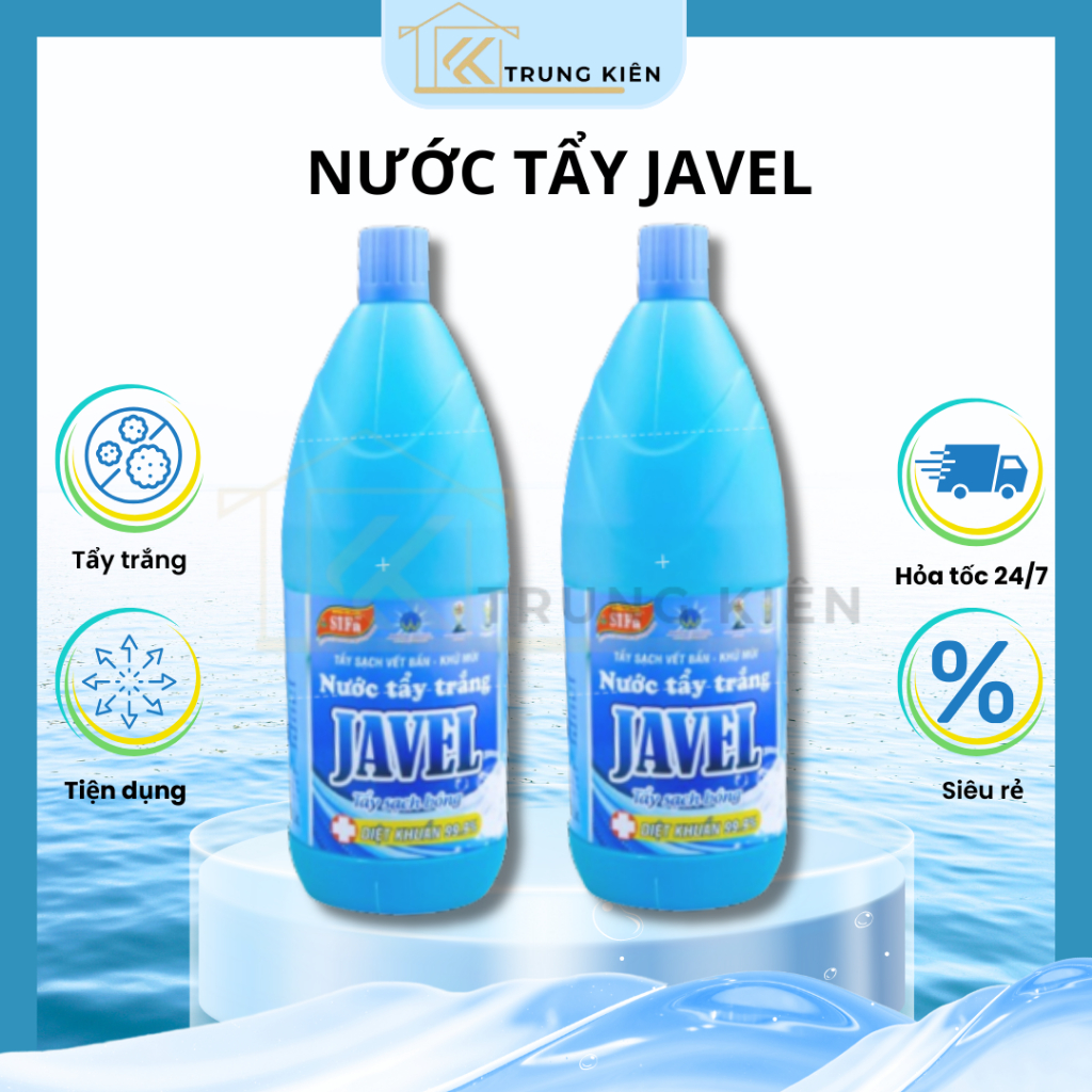 Nước tẩy trắng quần áo Javel Sifa999 500ml, Nước tẩy đồ Javel diệt khuẩn cực hiệu quả