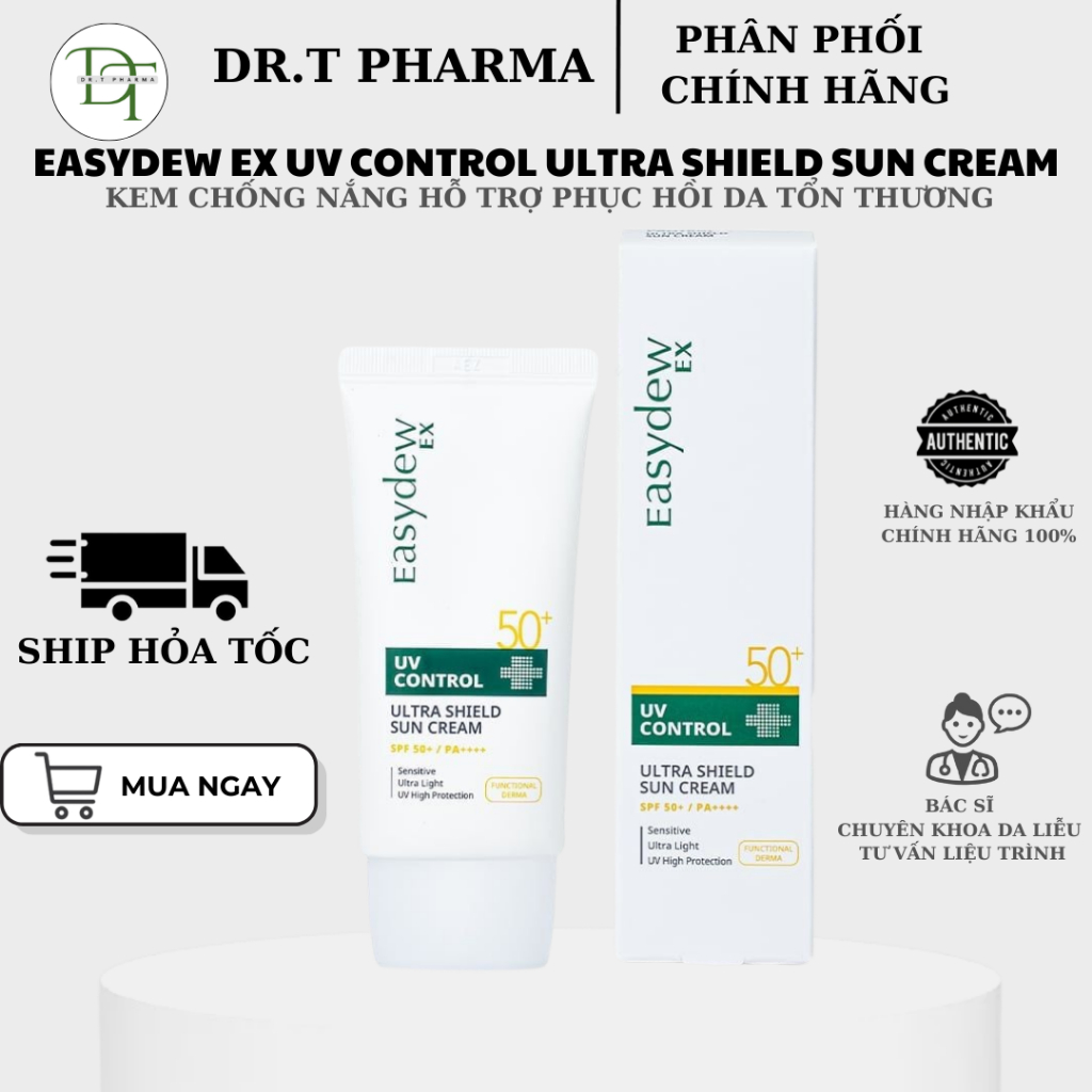 (TEM CÔNG TY) Kem Chống Nắng Easydew Ex Phục Hồi Dành Cho Mọi Loại Da UV Control Ultra Shield Sun Cr