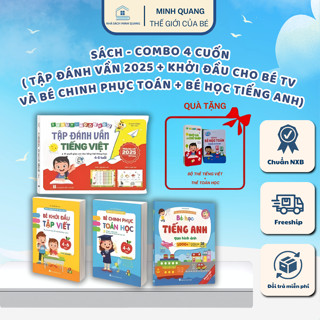 Sách - Combo Tập Đánh Vần 5.0, Toán Tư Duy 4-6 Tuổi, Khởi Đầu Tập Viết, Bé Học Tiếng Anh Qua Hình Ảnh -Tặng 40 Thẻ Học