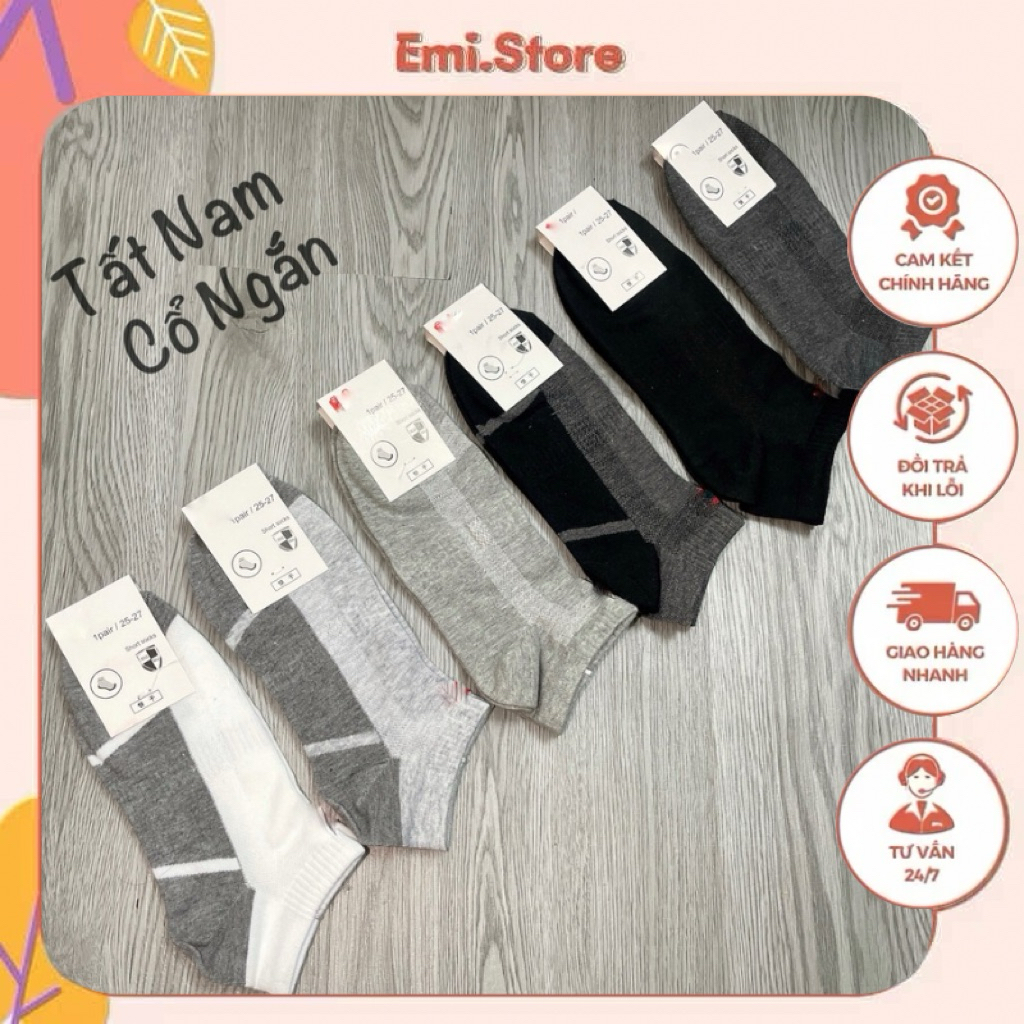 COMBO 10 ĐÔI TẤT NAM XUẤT NHẬT CỔ NGẮN ( Giá Sỉ )