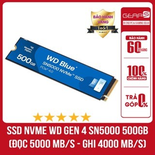 [FULL VAT]Ổ cứng SSD WD Blue SN5000 500GB NVMe PCIe Gen4 x4- WDS500G4B0E