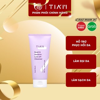  Sữa rửa mặt Tiam ốc sên làm dịu hỗ trợ phục hồi da Snail & Azulene Low pH Cleanser 200ml 