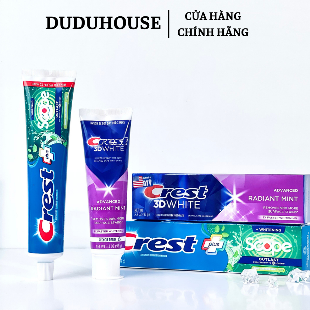 KEM ĐÁNH RĂNG CREST 3D White Advanced Whitening 147g