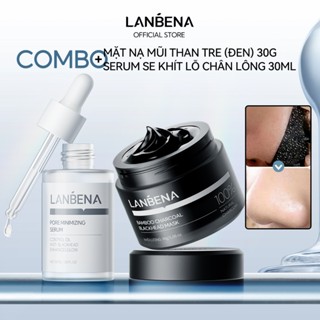 Combo Lột Mụn Đầu Đen & Serum Lanbena Hỗ Trợ Thu Nhỏ Lỗ Chân Lông Dưỡng Ẩm, Làm Sạch Mụn Đầu Đen Tận Gốc Làm(30g+30ml)