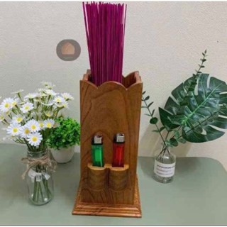 Ống đựng nhang hình hoa sen có hộp để quẹt cao 30cm