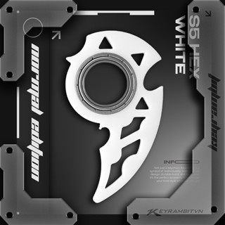   HEX  Keyrambit S5 Hex - Móc Khoá Xả Stress - Phiên Bản Trắng  Đen - Có Thể Gắn Charm - Tặng Kèm Charm Ngẫu Nhiên 