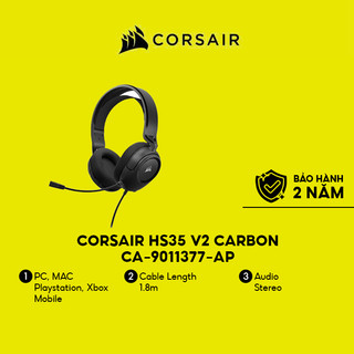 Tai nghe corsair hs35 v2 stereo carbon - ca-9011377-ap