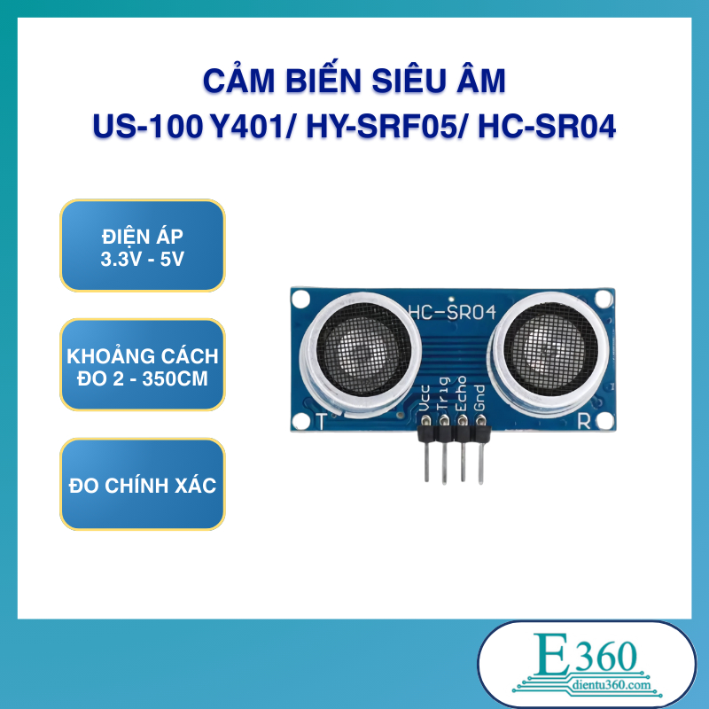 Cảm Biến Siêu Âm US-100 Y401/ HY-SRF05/ HC-SR04