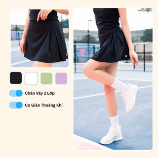 Chân Váy Thể Thao Nữ 2 Lớp LV25S04F705 Livan, Dáng A Năng Động, Lớp Lót Trong Không Lộ, Mặc Chơi Tennis & Pickleball