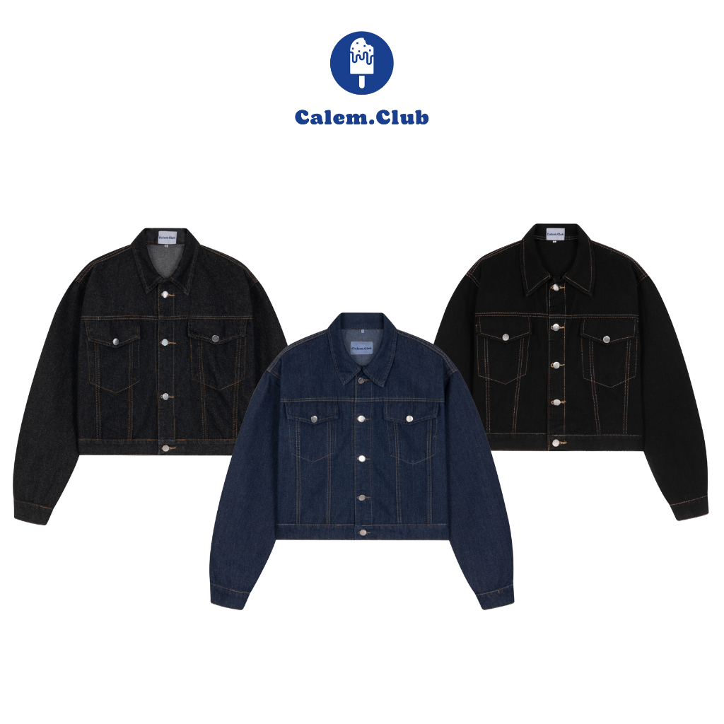  Áo khoác jean Ver 3 Calem Club form Nam Nữ chất denim có túi trong phong cách trẻ trung năng động 