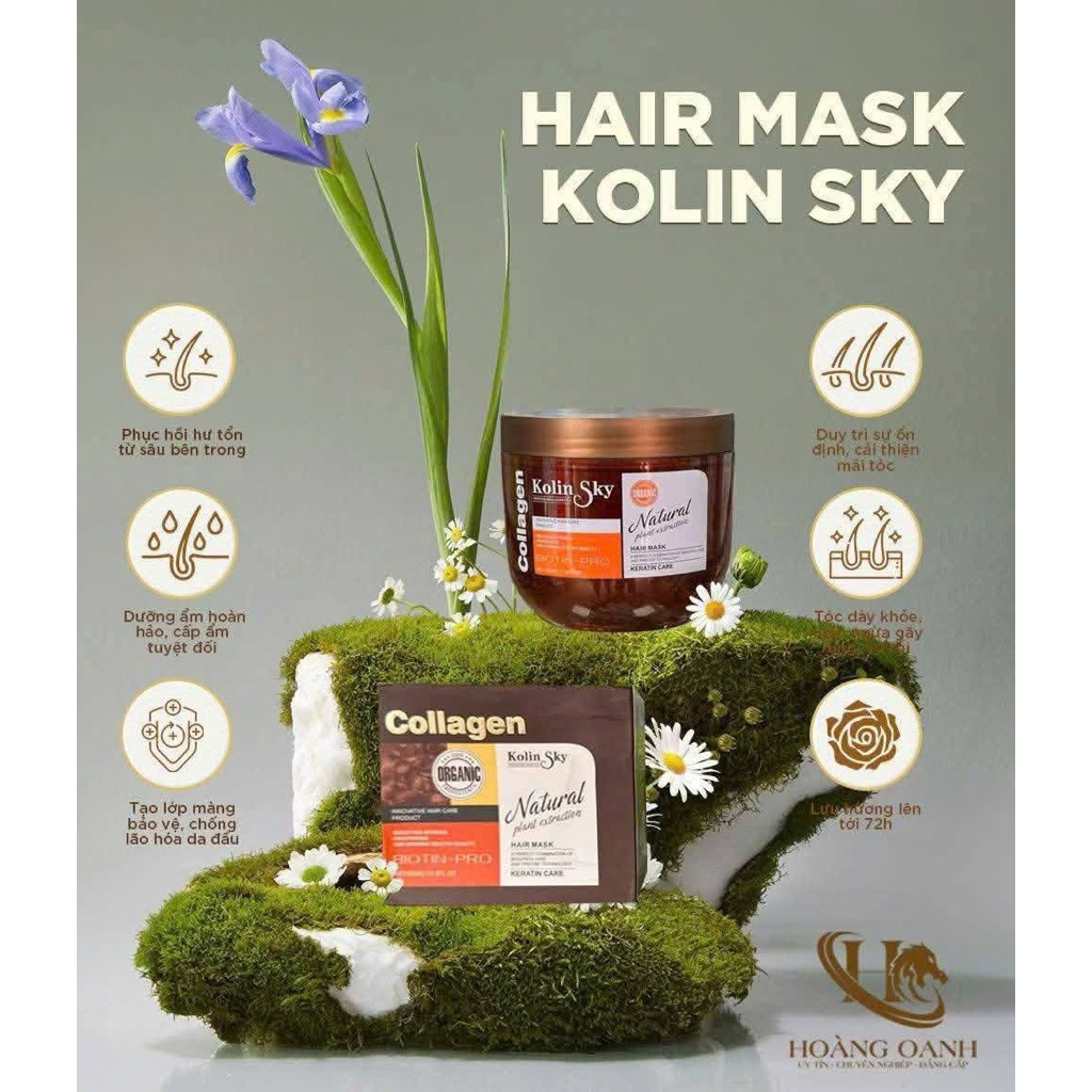 Kem ủ Tóc, Hấp phục hồi  Chuyên Sâu Collagen Kolin Sky Thiên Nhiên