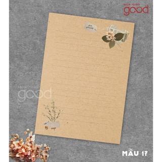 Set 5/10/20 tờ thư viết tay nâu, giấy viết thư vintage, làm thiệp handmade, thiệp tặng người yêu, nhiều mẫu xinh, ktA5