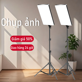 Đèn panel LED chụp ảnh 24 inch,Bộ đèn bảng phẳng Đèn chụp ảnh Đèn livestream Thích hợp để quay video Có điều khiển từ xa
