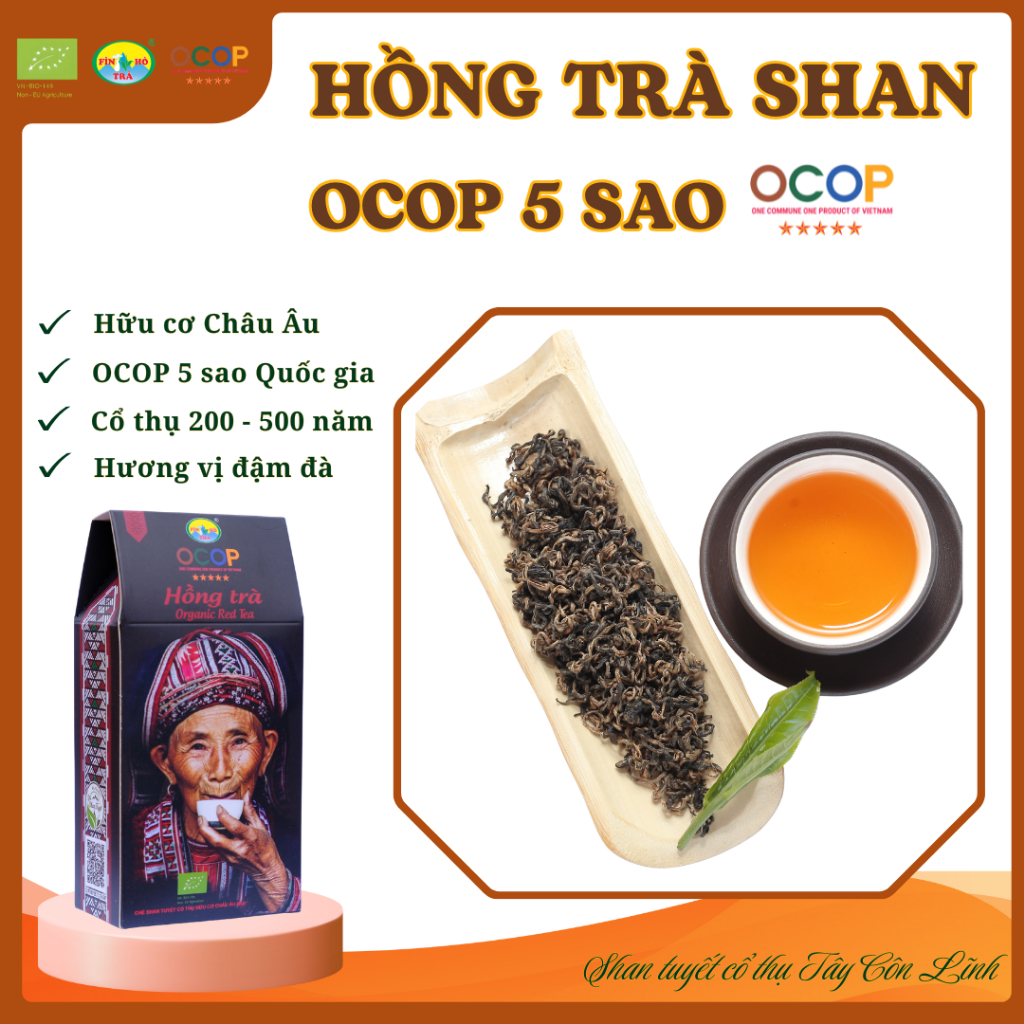 HỒNG TRÀ SHAN OCOP 5 ⭐️ QUỐC GIA - SHAN TUYẾT 1 TÔM 1 LÁ (100g)