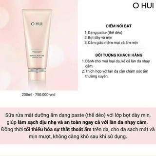 Hàng Công Ty Date 2027 - Set Sữa rửa mặt Ohui Miracle Moisture Cleansing Foam 200ml