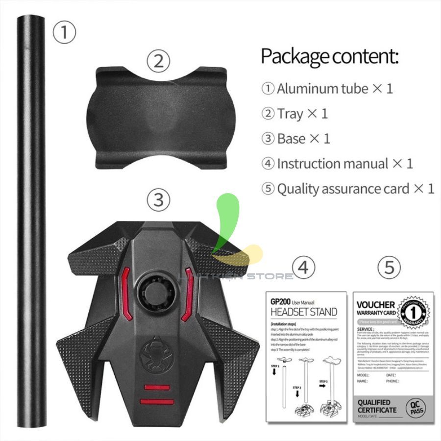 Giá Đỡ Cho Tai Nghe Trùm Tai HOSAN Plextone GP200 Tai Nghe Chụp Hợp Kim Nhôm | BigBuy360 - bigbuy360.vn