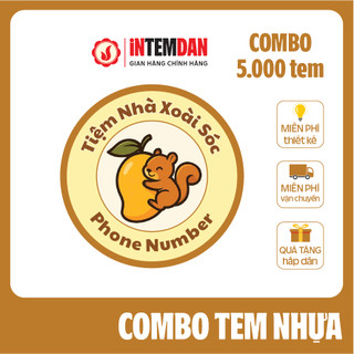 COMBO 5.000 CÁI TEM NHỰA CHỐNG NƯỚC VINH LIEN CÁN BÓNG - STICKER - DECAL - IN THEO YÊU CẦU - KHỔ A3