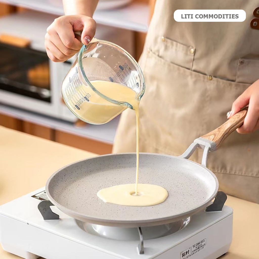  Chảo chống dính làm bánh xèo chiên trứng màu trắng thích hợp với mọi loại bếp 