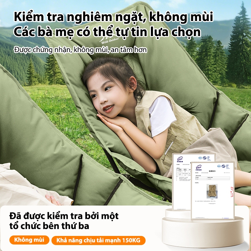 ghế gấp gọn cắm trại Được nhồi bằng cotton 3cm, thoải mái và mềm mại, Tải trọng ổ đĩa 150kg | BigBuy360 - bigbuy360.vn