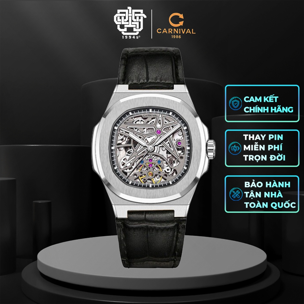 Đồng Hồ Nam CARNIVAL 8118G-VT-DD-T Kính Sapphire, Hàng Chính Hãng
