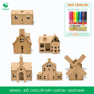 MFK07x - Mô hình ngôi nhà lắp ráp từ bìa carton cao cấp - Nhiều mẫu - Nhà giấy carton mini sáng tạo