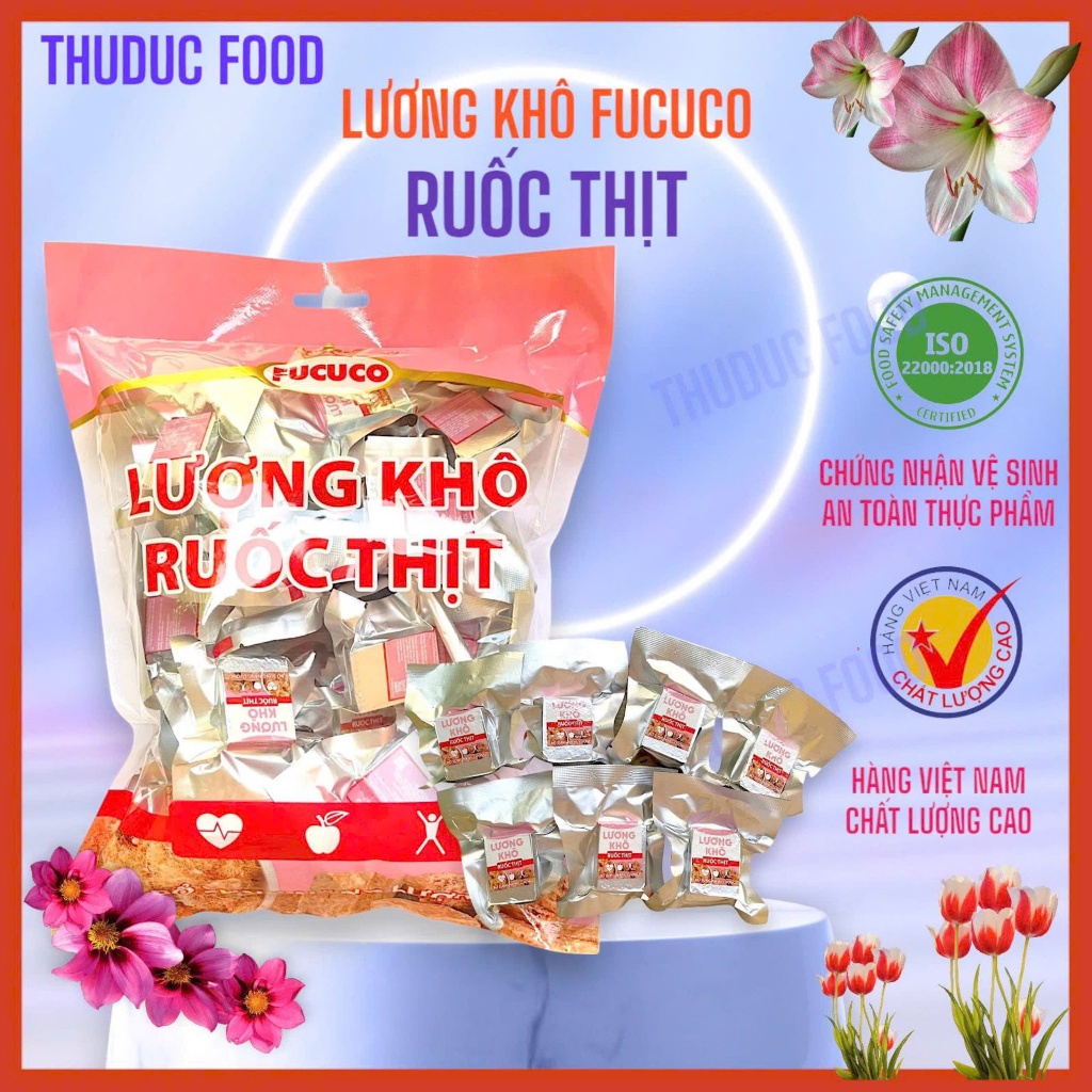 740g lương khô mini FUCUCO vị Ruốc Thịt thơm ngon, sản xuất tại Việt Nam.