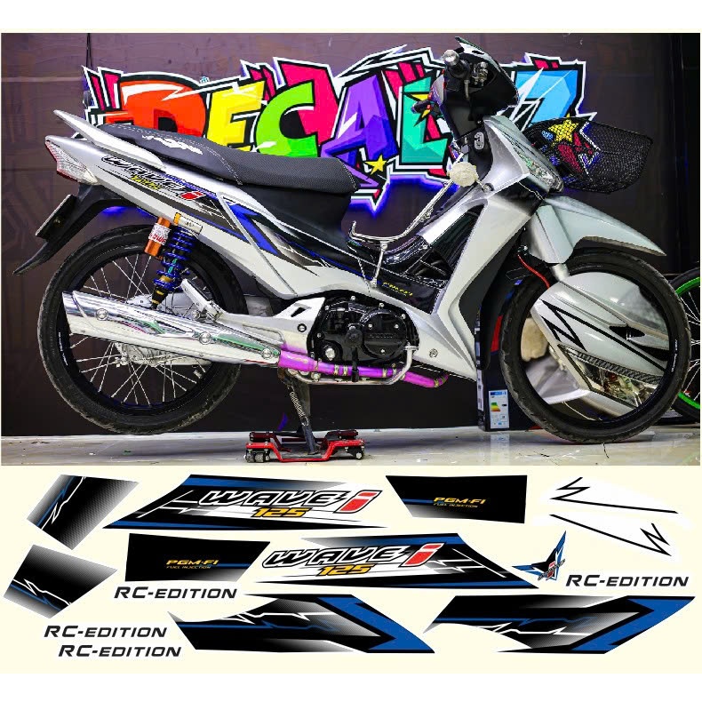 NHÃN DÁN TEM RỜI FUTURE X 125 TRẮNG XANH ĐEN DECAL CHỐNG NƯỚC BỀN MÀU ĐỘ BÁM DÍNH CAO