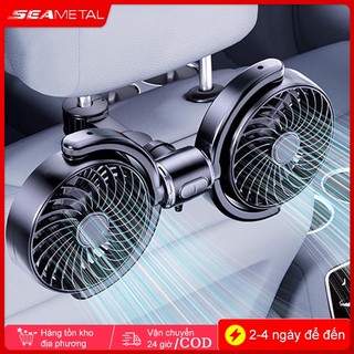  Quạt Ô Tô SEAMETAL Đầu Kép Xoay Ghế Sau Quạt Kép USB Sạc 3 Tốc Độ Có Thể Điều Chỉnh 