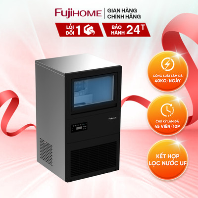 Máy làm đá thương mại kèm lọc nước UF Fujihome IM45C - 40kg/ngày - chế độ tự vệ sinh - BH 24 tháng